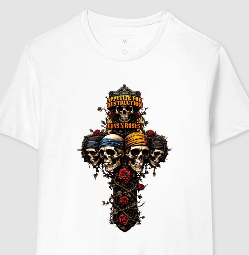Camiseta Guns N' Roses Cruz Appetite for Destruction