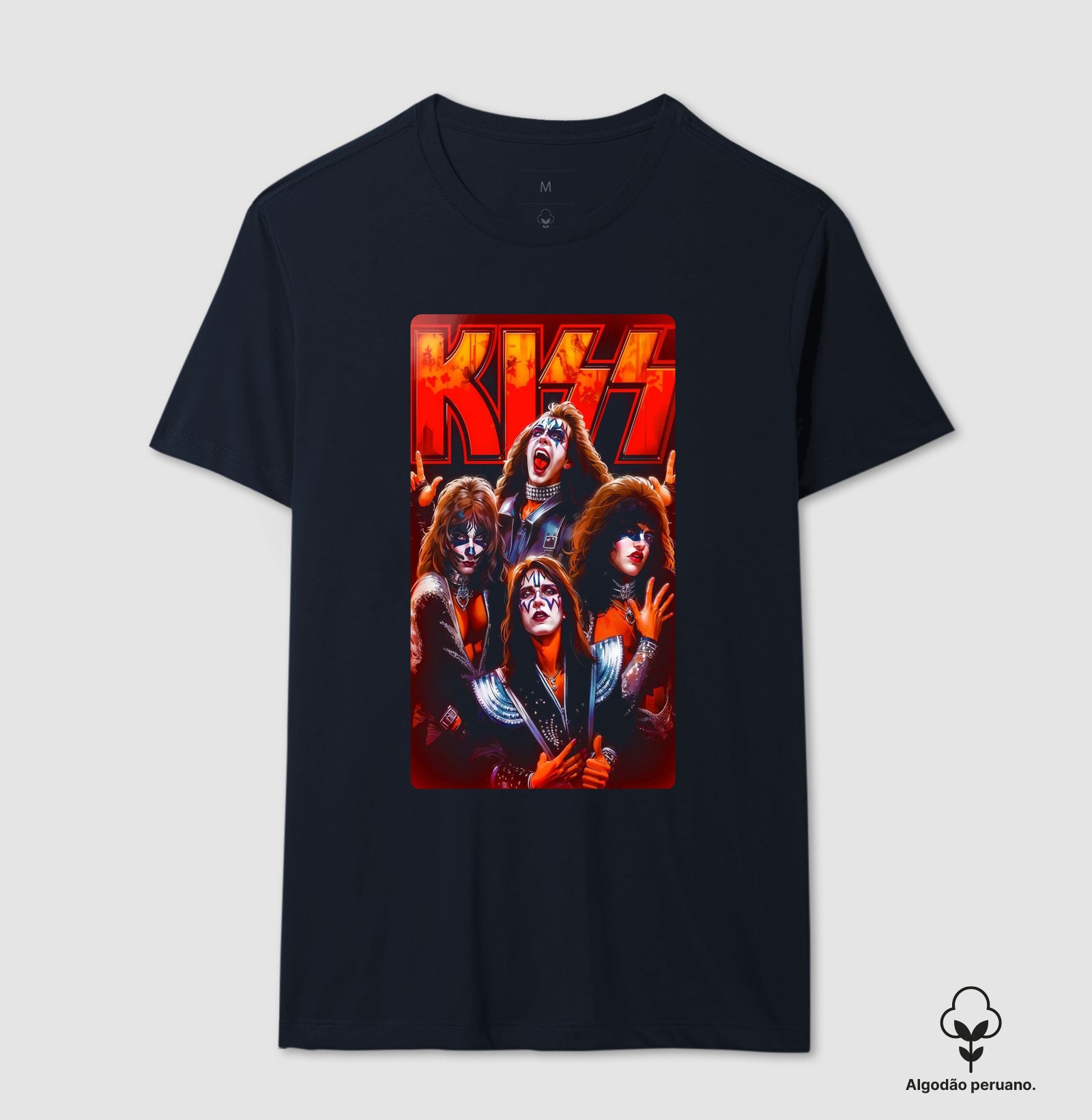 Camiseta Banda Kiss Algodão Peruano