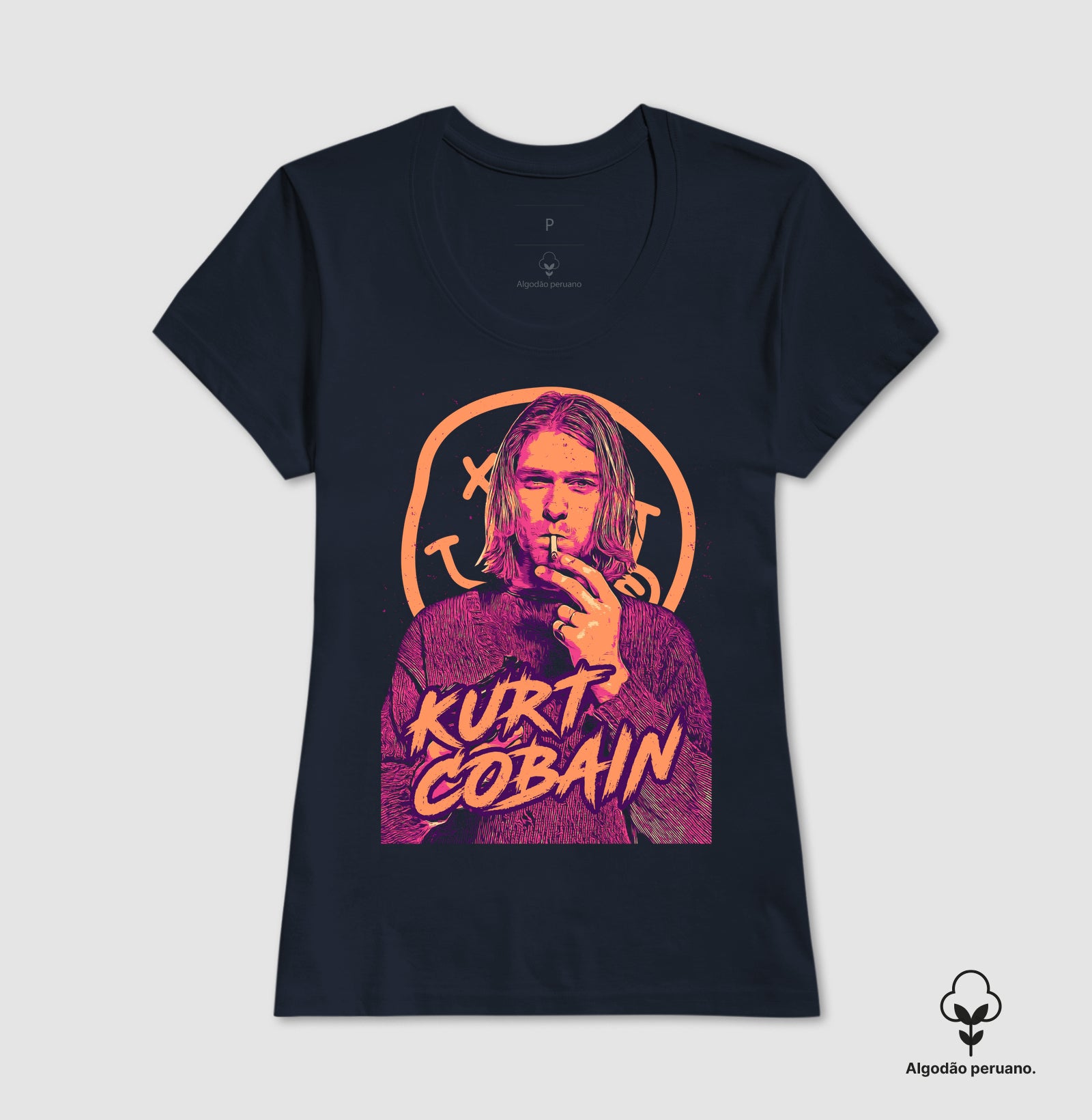 Camiseta Nirvana Kurt Cobain Algodão Peruano