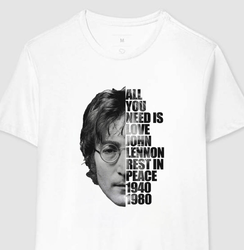 Camiseta do John Lennon Rest in Peace