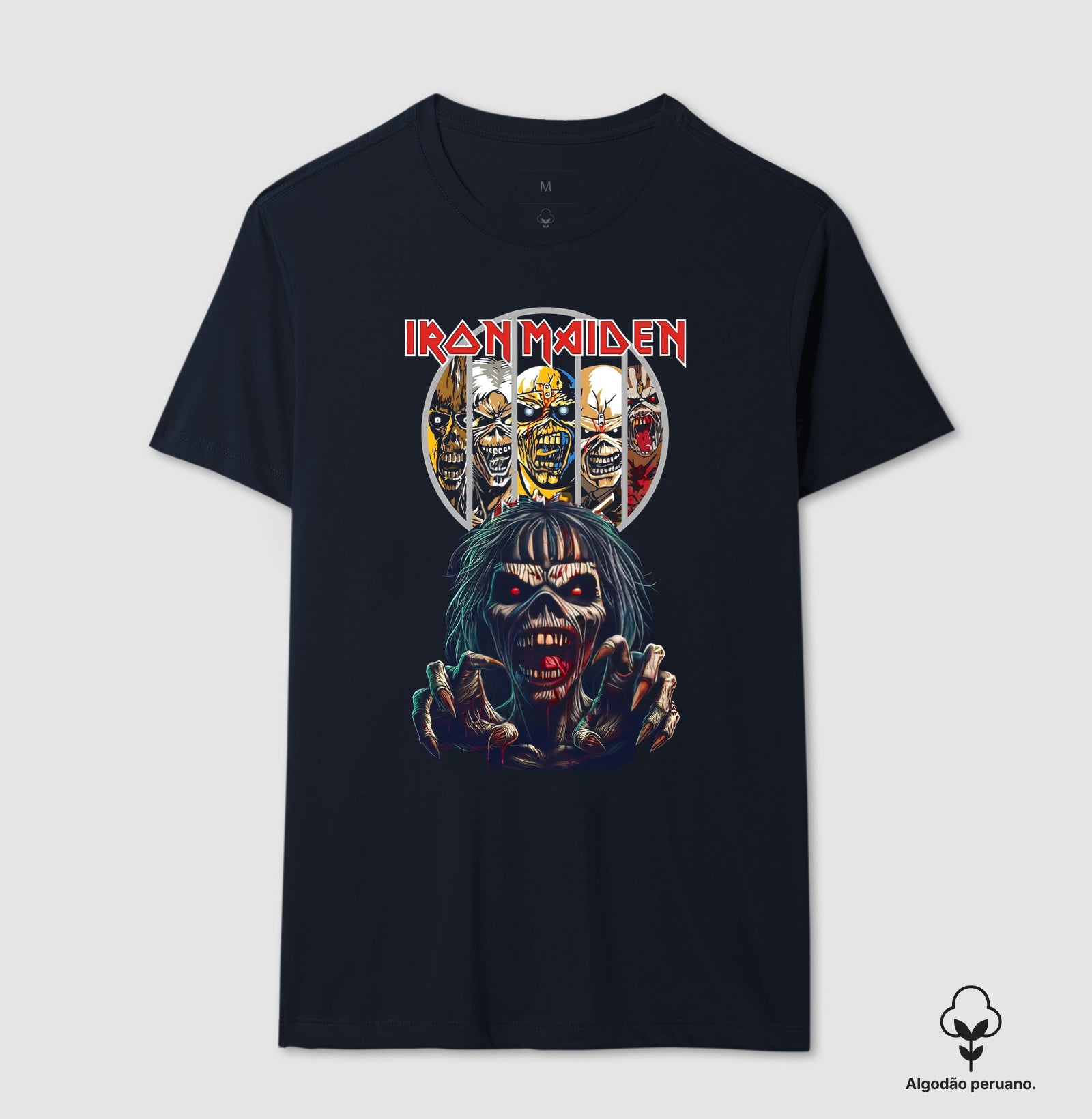 Camiseta Iron Maiden Algodão Peruano
