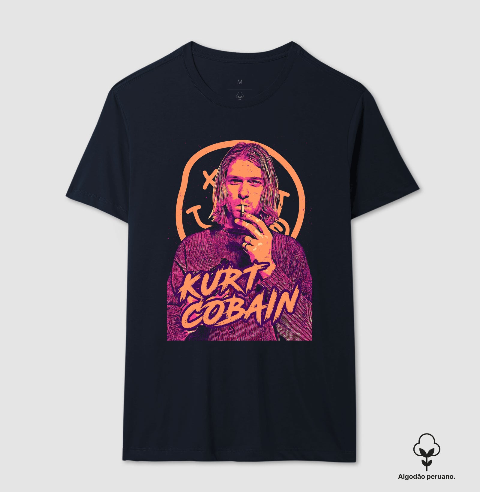 Camiseta Nirvana Kurt Cobain Algodão Peruano