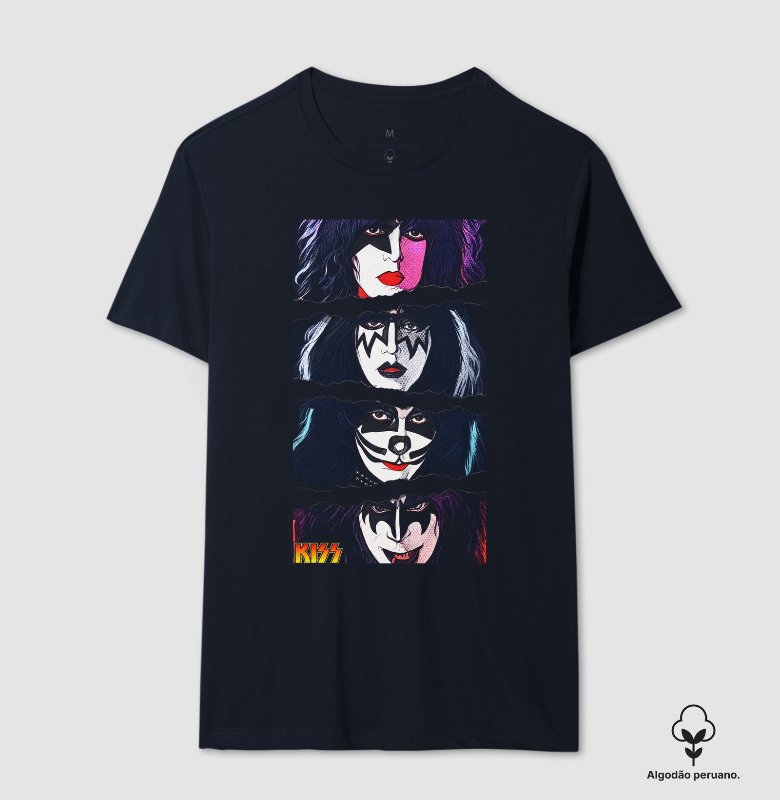 Camiseta Kiss Quatro Faces Algodão Peruano