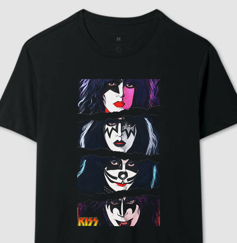 Camiseta Kiss Quatro Faces