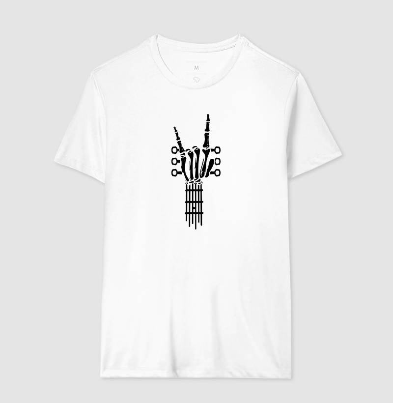 Camiseta Braço de Guitarra em Esqueleto
