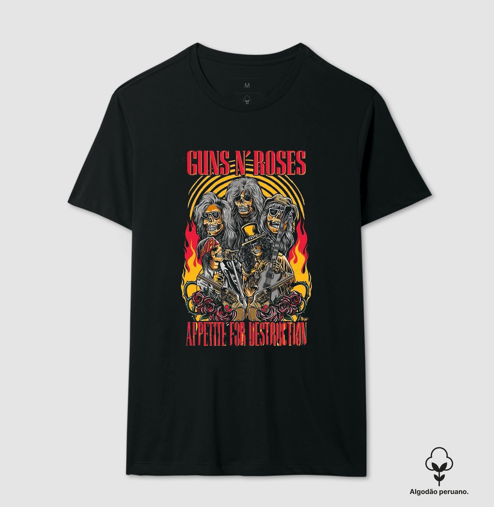 Camiseta Guns N' Roses Algodão Peruano