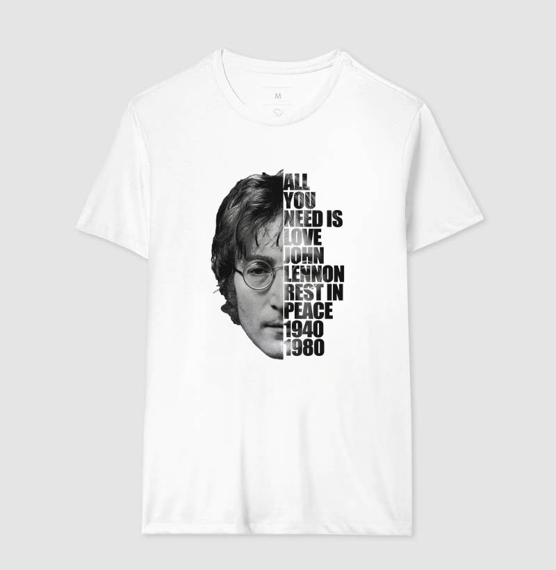 Camiseta do John Lennon Rest in Peace