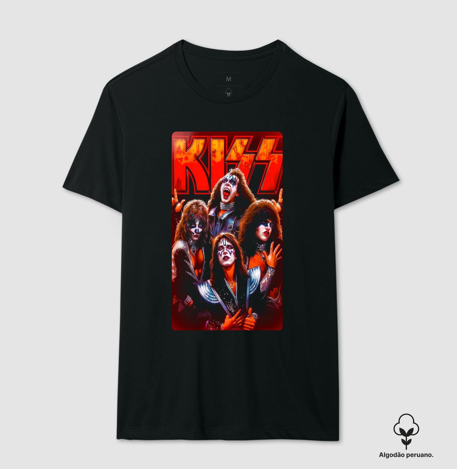 Camiseta Banda Kiss Algodão Peruano