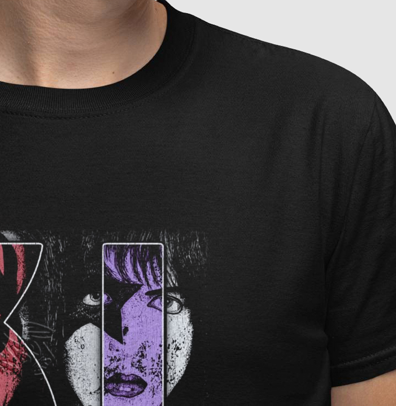 Camiseta Kiss Faces Desenhadas