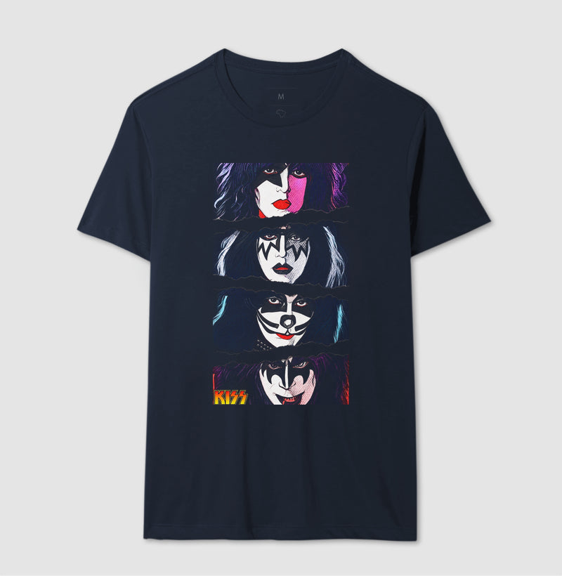 Camiseta Kiss Quatro Faces