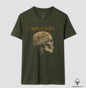 Camiseta Caveira Sepultura Algodão Peruano