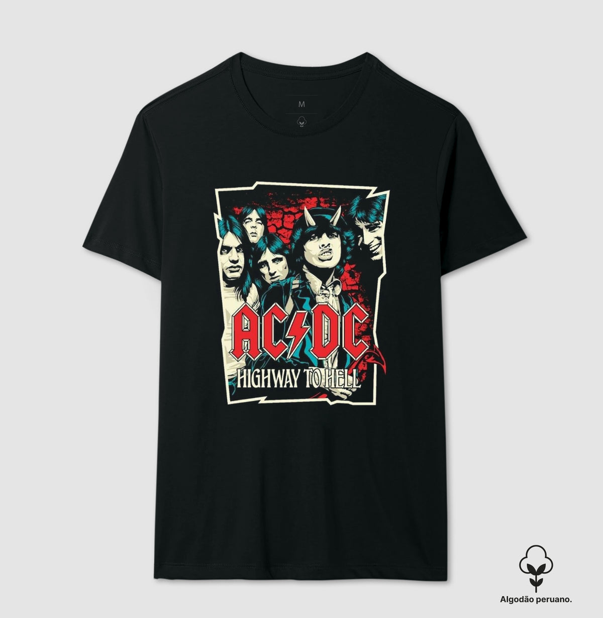 Camiseta AC/DC Highway to hell Algodão Peruano