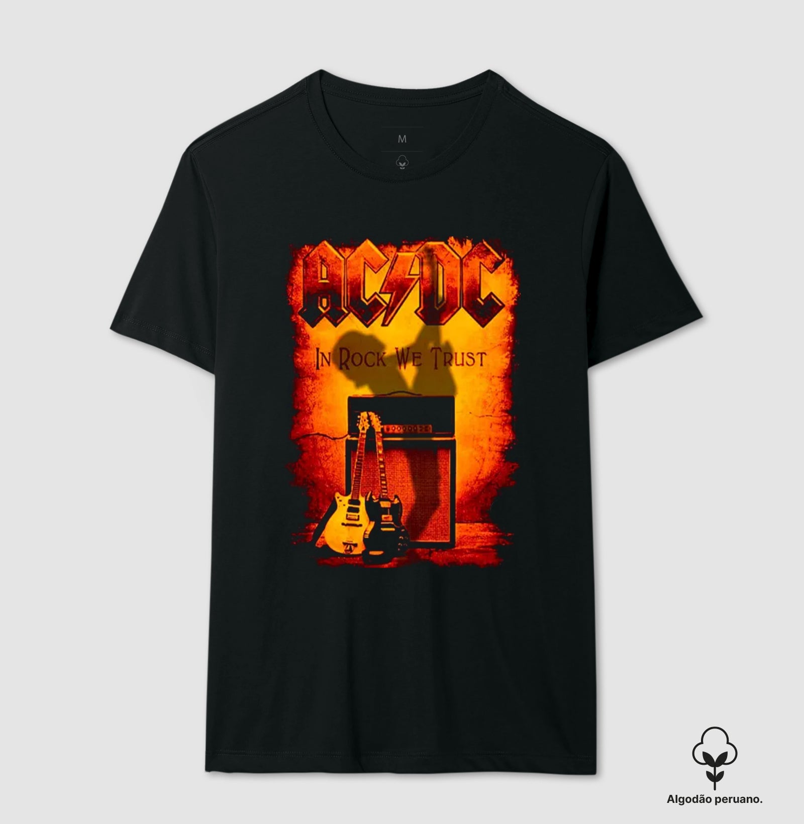 Camiseta AC/DC Rock In Algodão Peruano