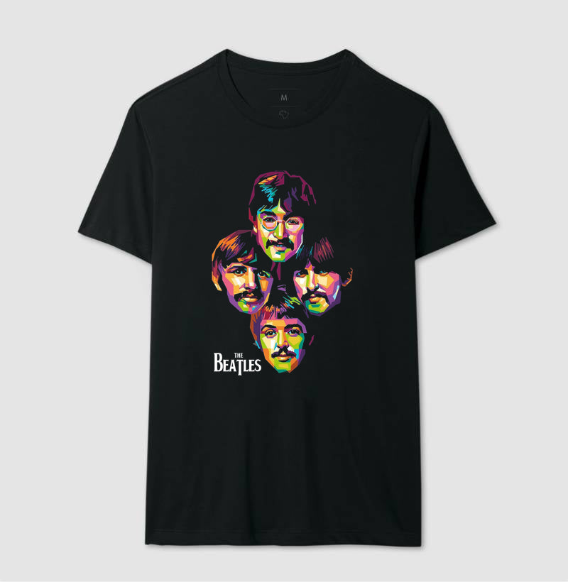 Camiseta Beatles Retrato Geométrico