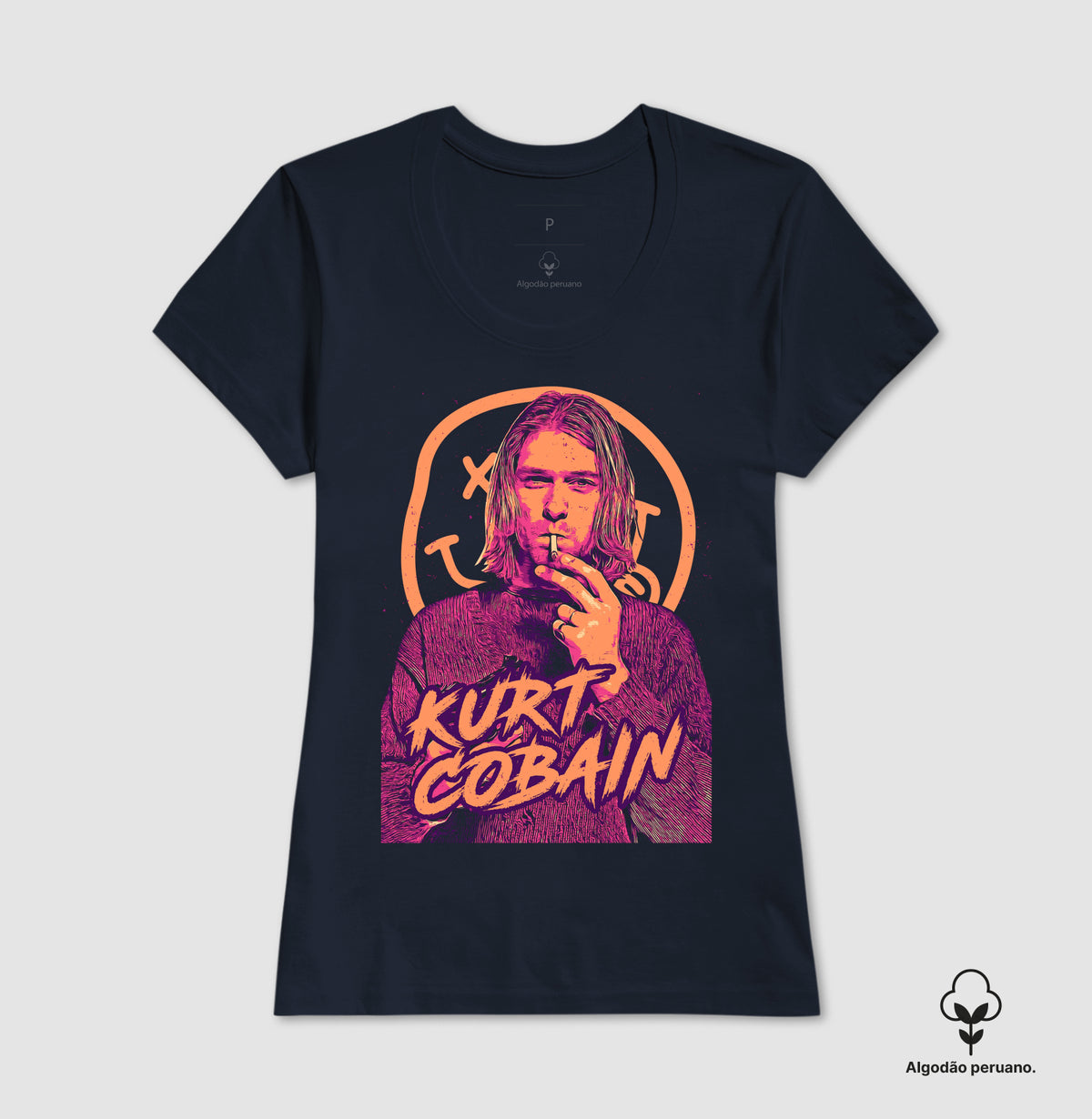Camiseta Nirvana Kurt Cobain Algodão Peruano