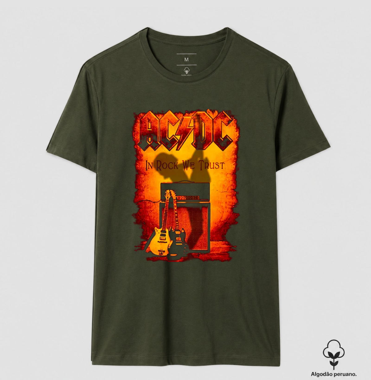 Camiseta AC/DC Rock In Algodão Peruano