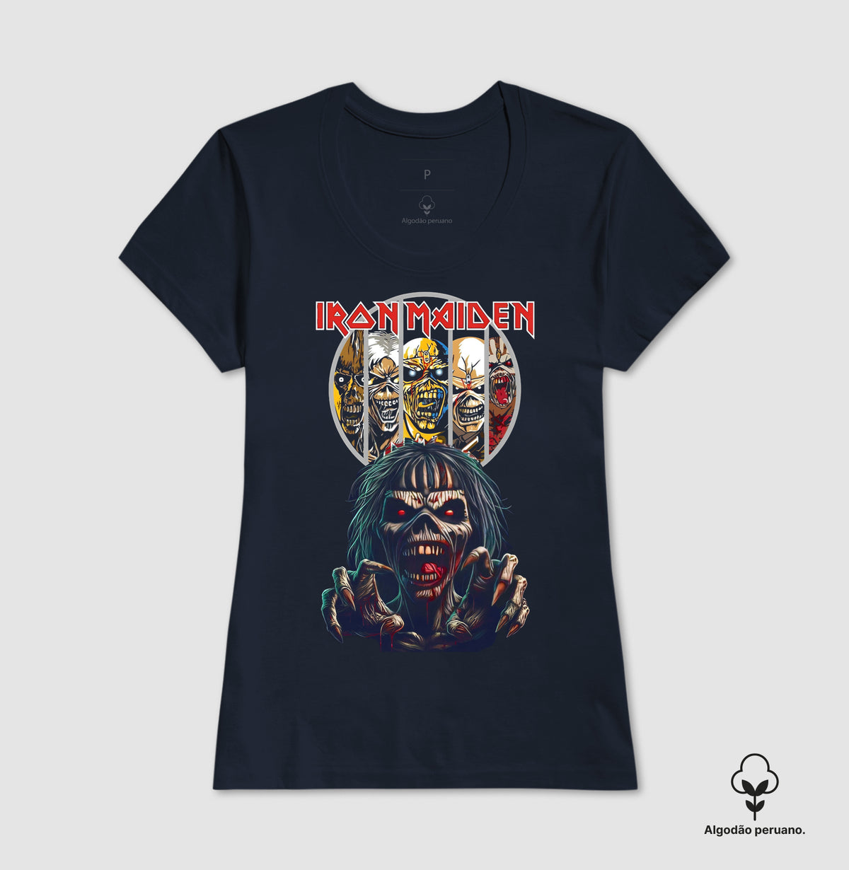 Camiseta Iron Maiden Algodão Peruano