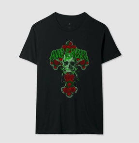 Camiseta Guns N’ Roses Rosas na Cruz