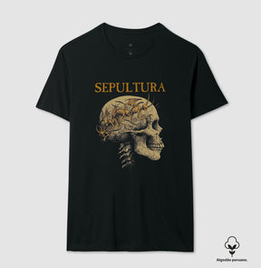 Camiseta Caveira Sepultura Algodão Peruano