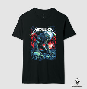 Camiseta Metallica Lobo Algodão Peruano
