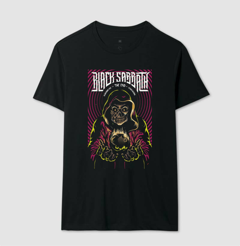Camiseta Black Sabbath The End Adesivo Mago