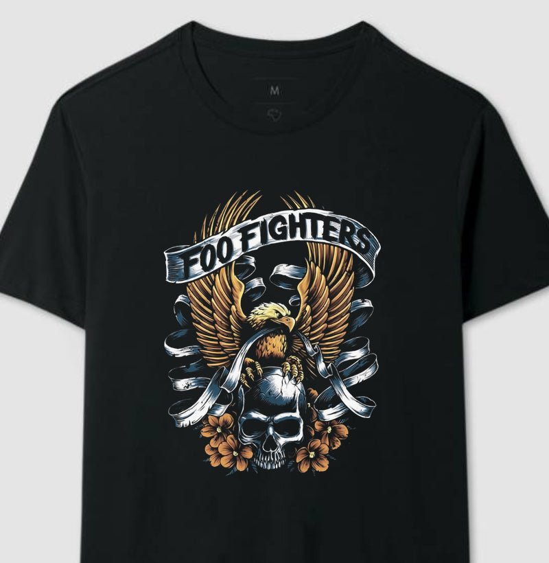 Camiseta Foo Fighters Águia e Caveira