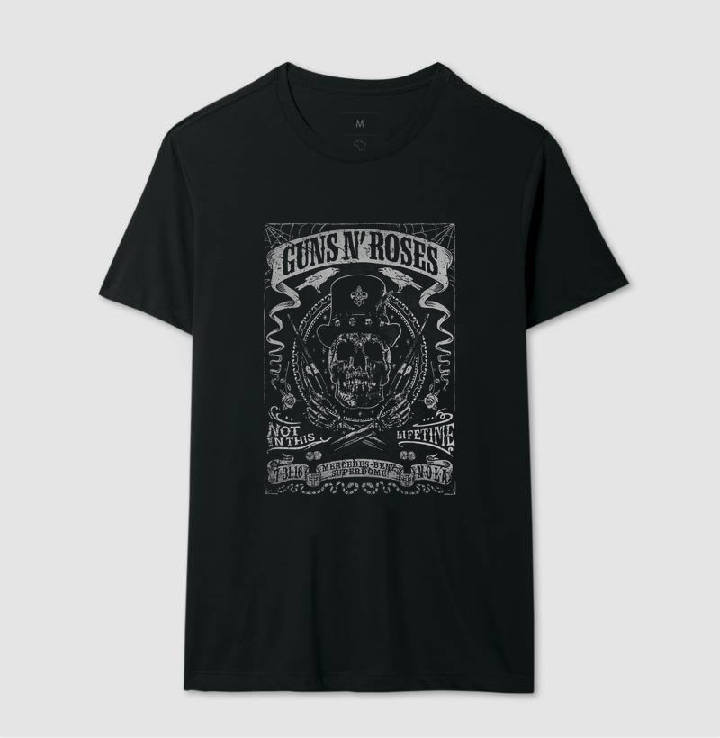 Camiseta Guns N' Roses Caveira Silhueta