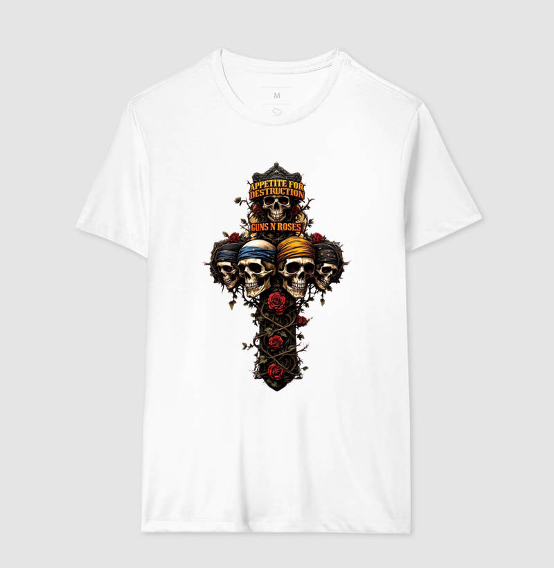 Camiseta Guns N' Roses Cruz Appetite for Destruction