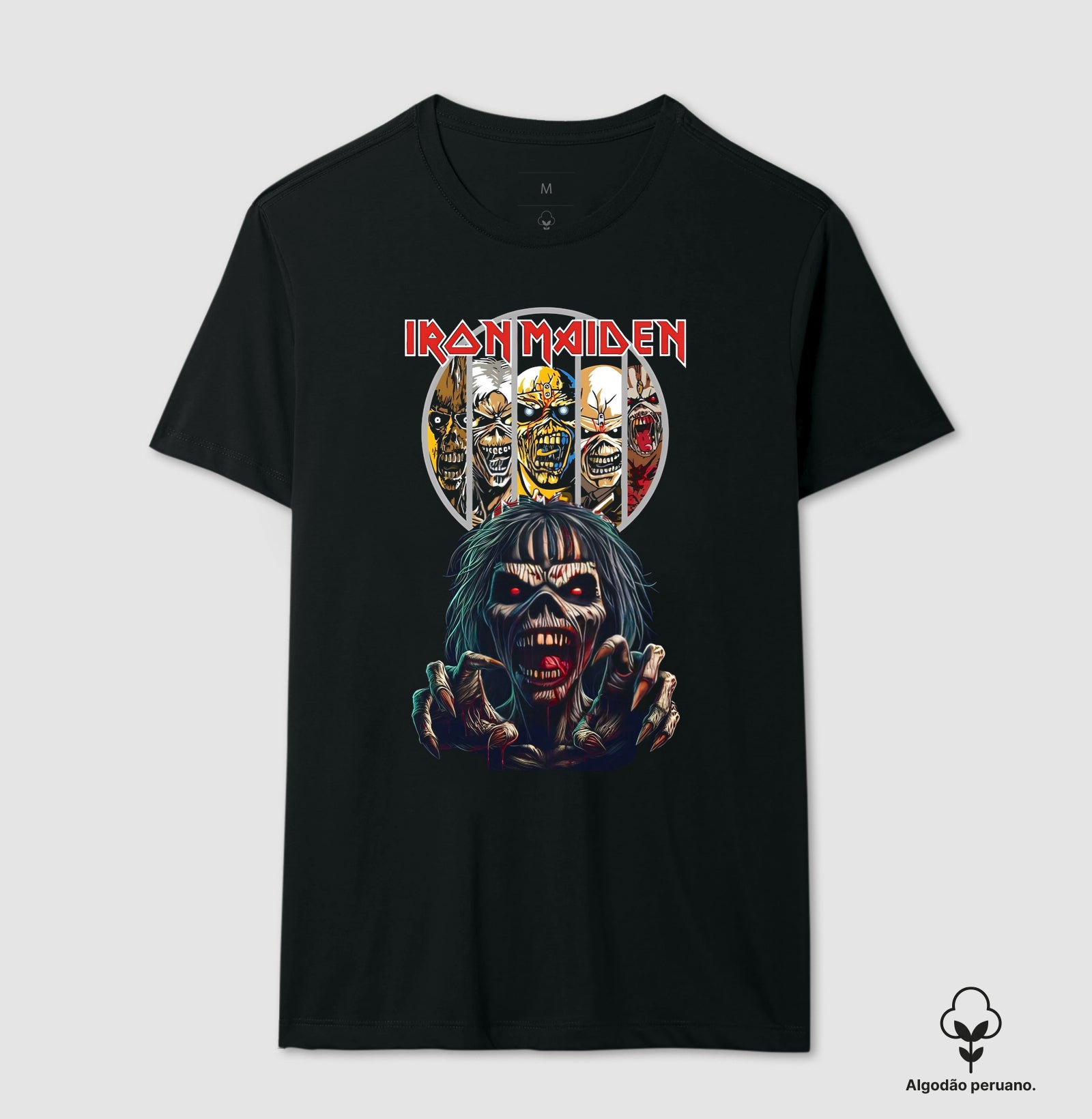 Camiseta Iron Maiden Algodão Peruano