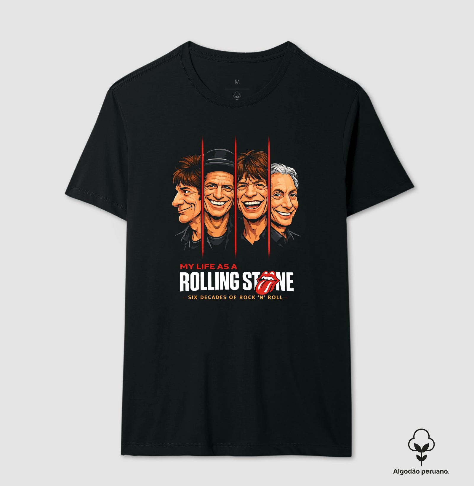 Camiseta Filme Rolling Stones Algodão Peruano