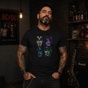 Camiseta Kiss Faces Desenhadas