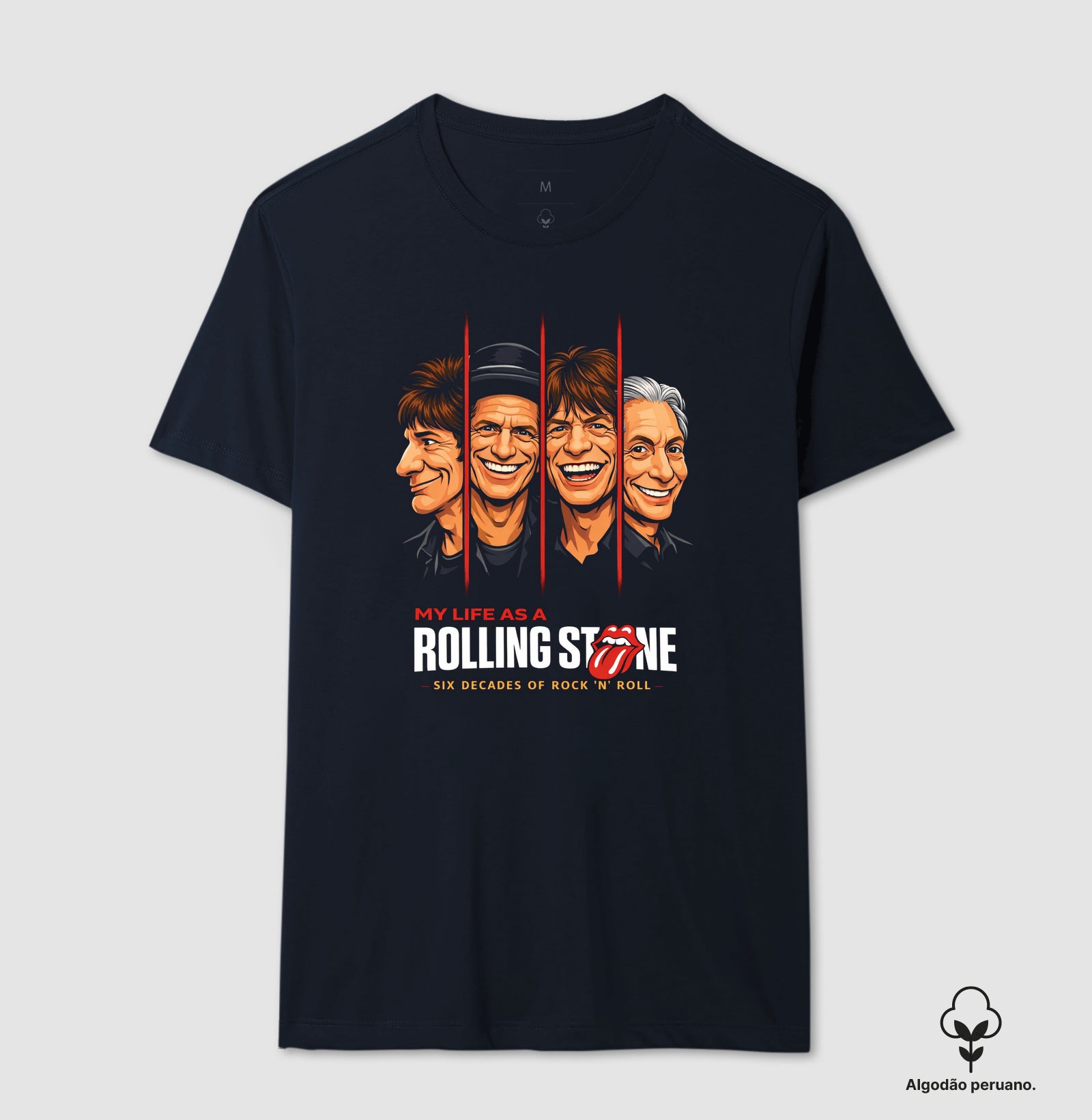 Camiseta Filme Rolling Stones Algodão Peruano