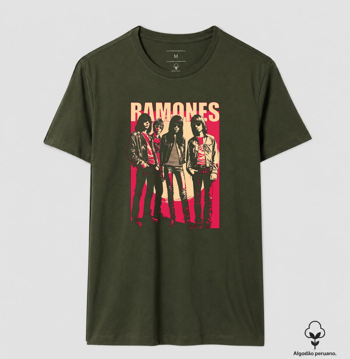Camiseta Ramones Cartoon Algodão Peruano