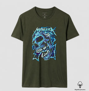 Camiseta Metallica Caveira Algodão Peruano