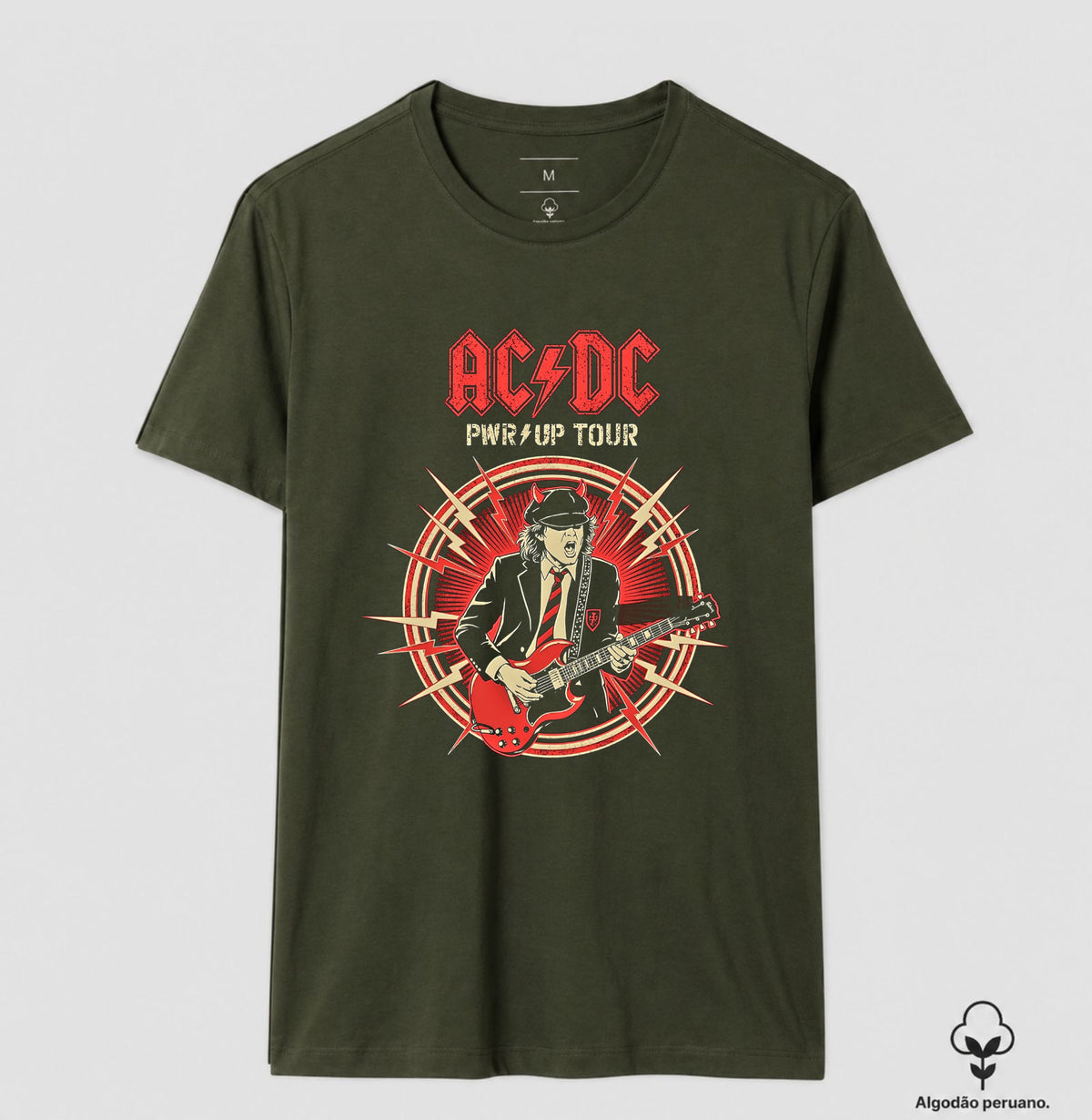 Camiseta AC/DC Power Up Tour Algodão Peruano