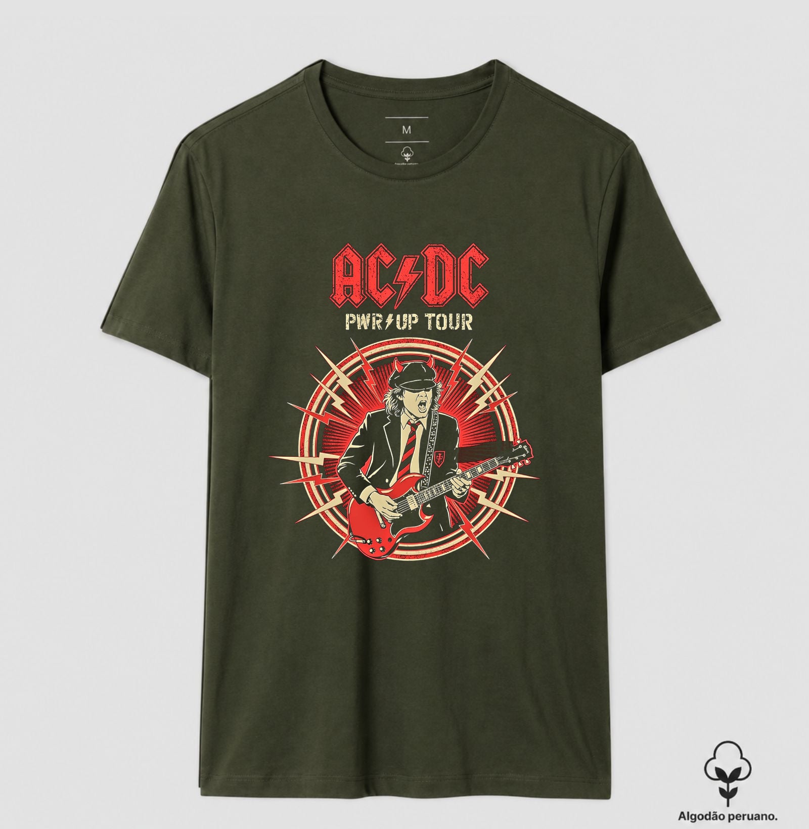 Camiseta AC/DC Power Up Tour Algodão Peruano