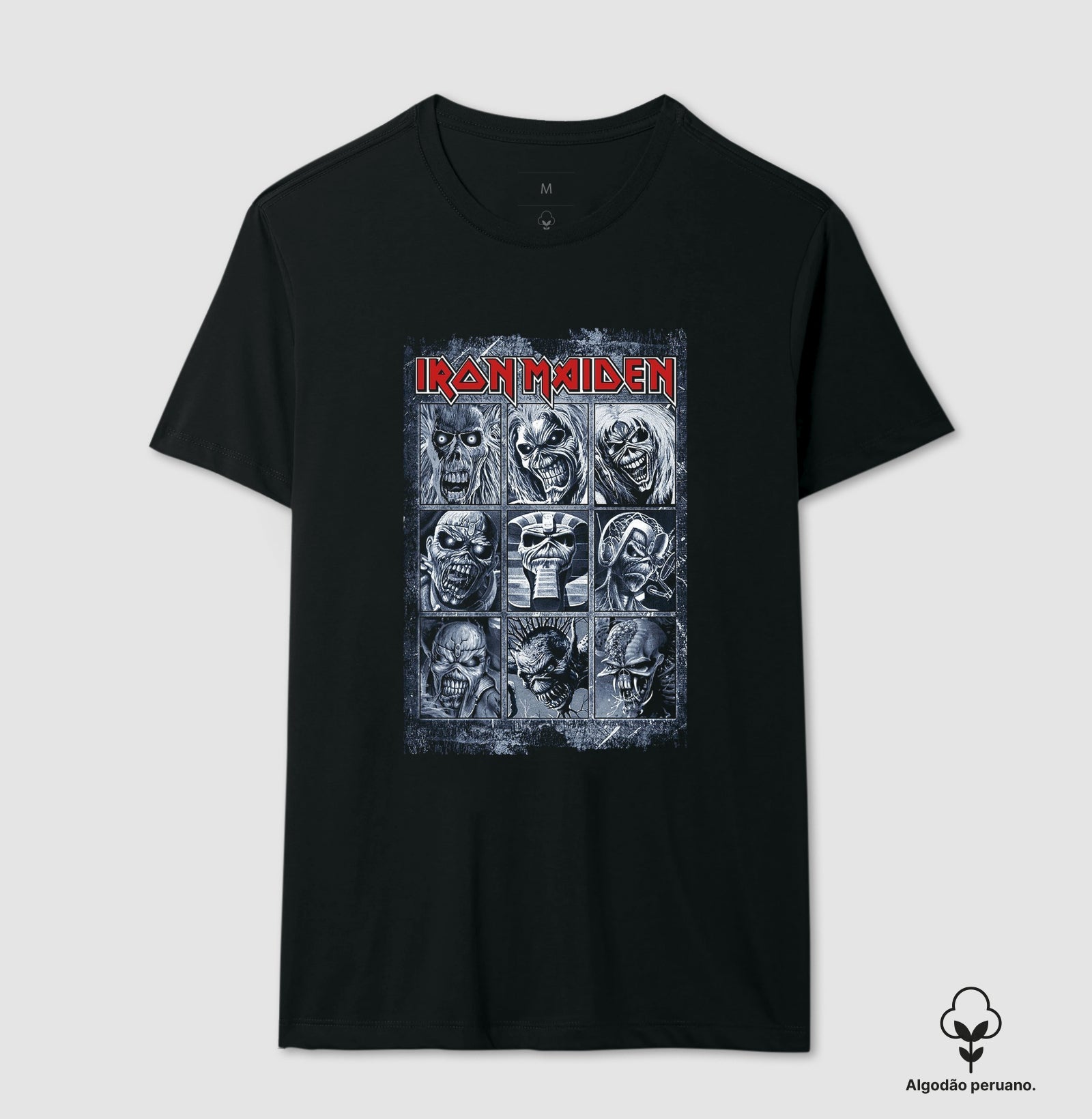 Camisetas Iron Maiden Faces Algodão Peruano