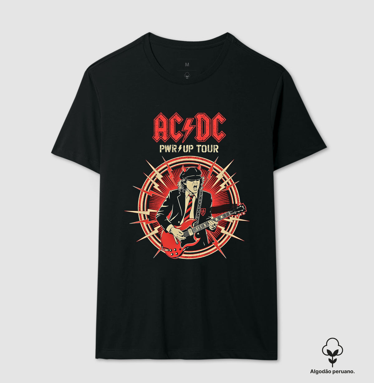 Camiseta AC/DC Power Up Tour Algodão Peruano