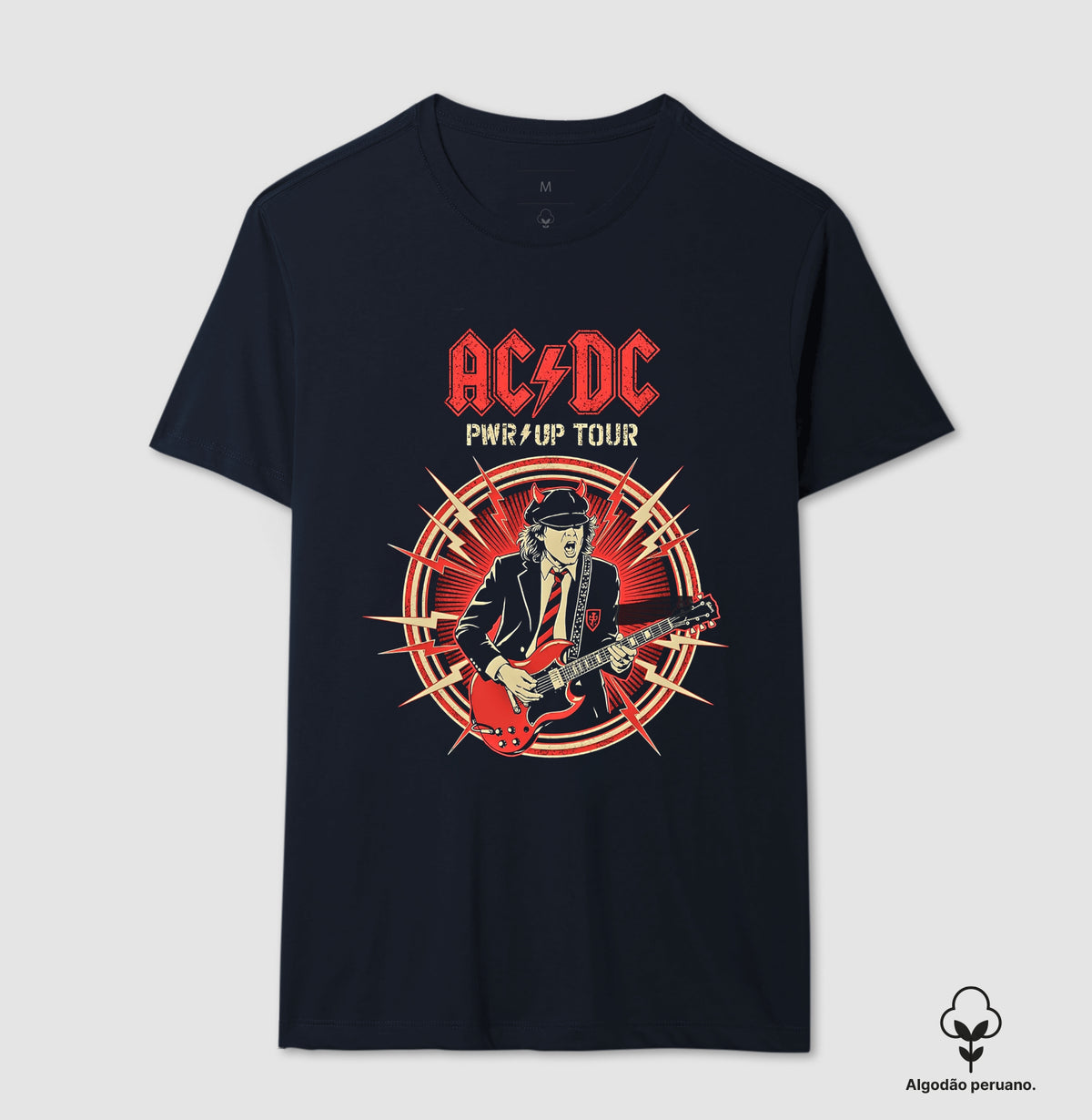 Camiseta AC/DC Power Up Tour Algodão Peruano