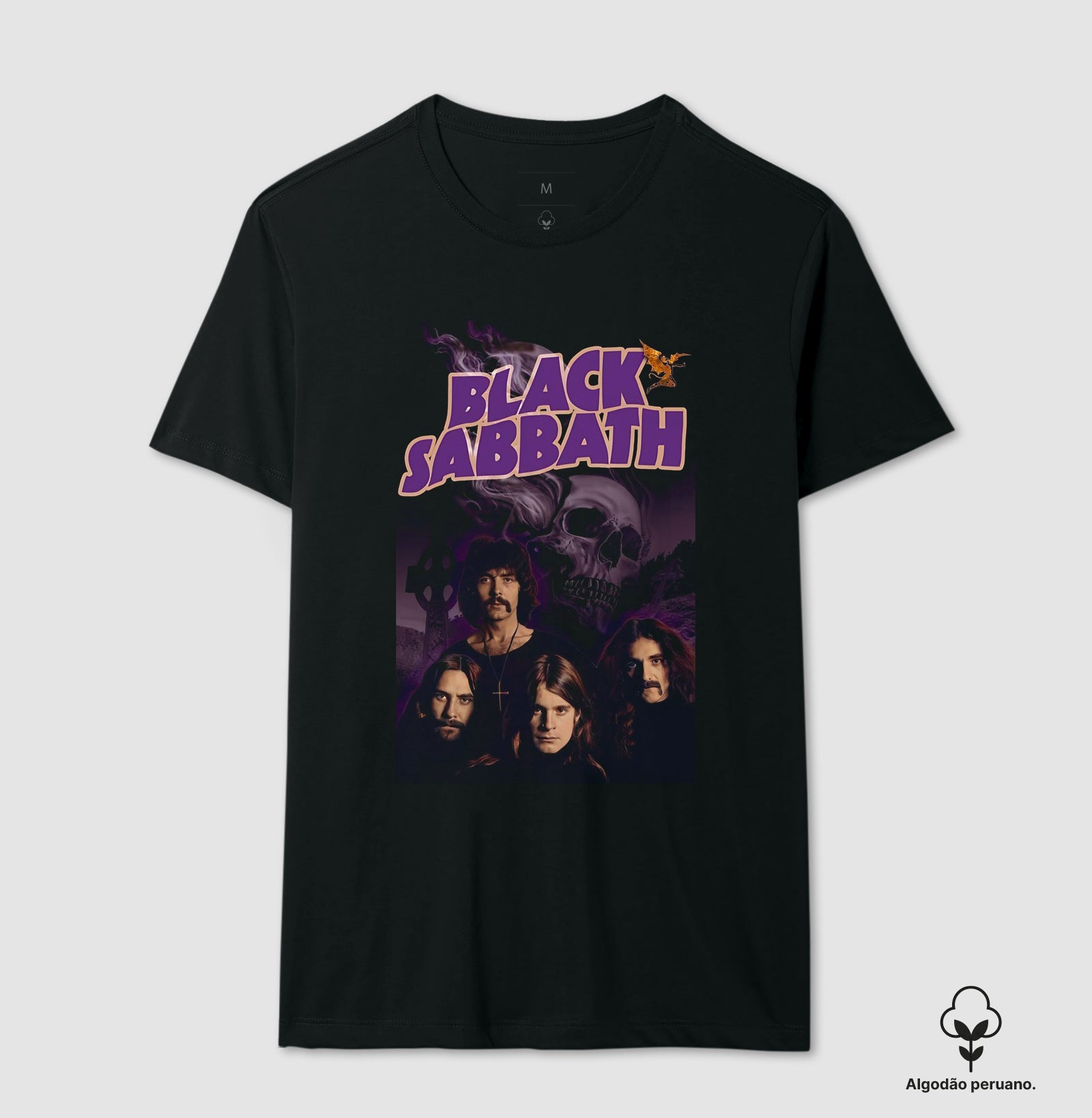 Camiseta Black Sabbath Algodão Peruano