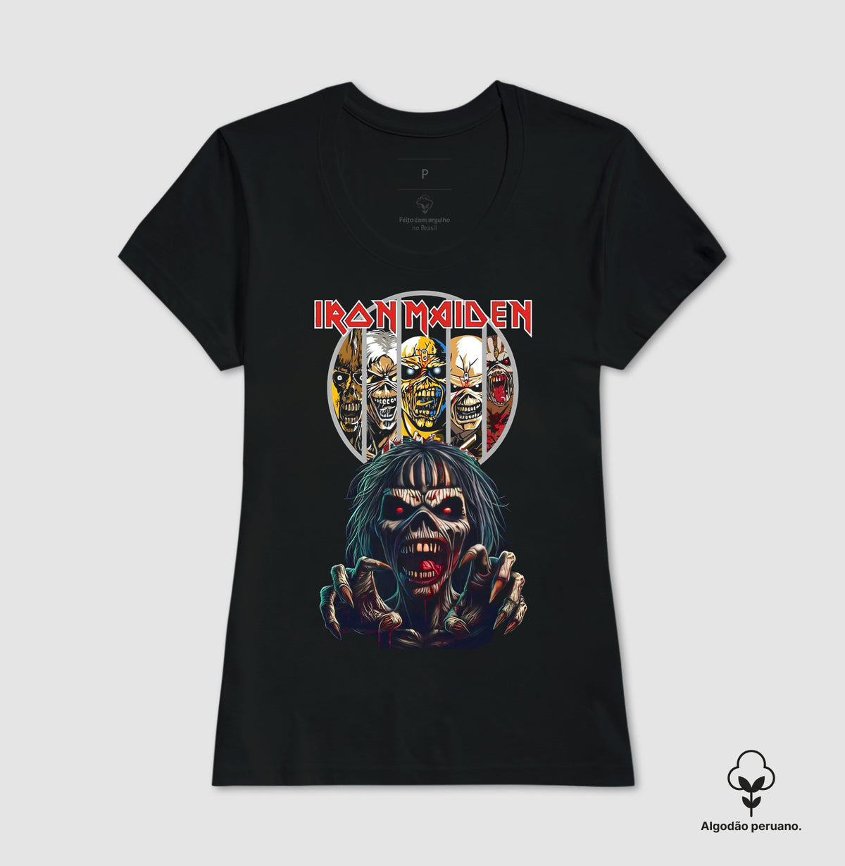 Camiseta Iron Maiden Algodão Peruano