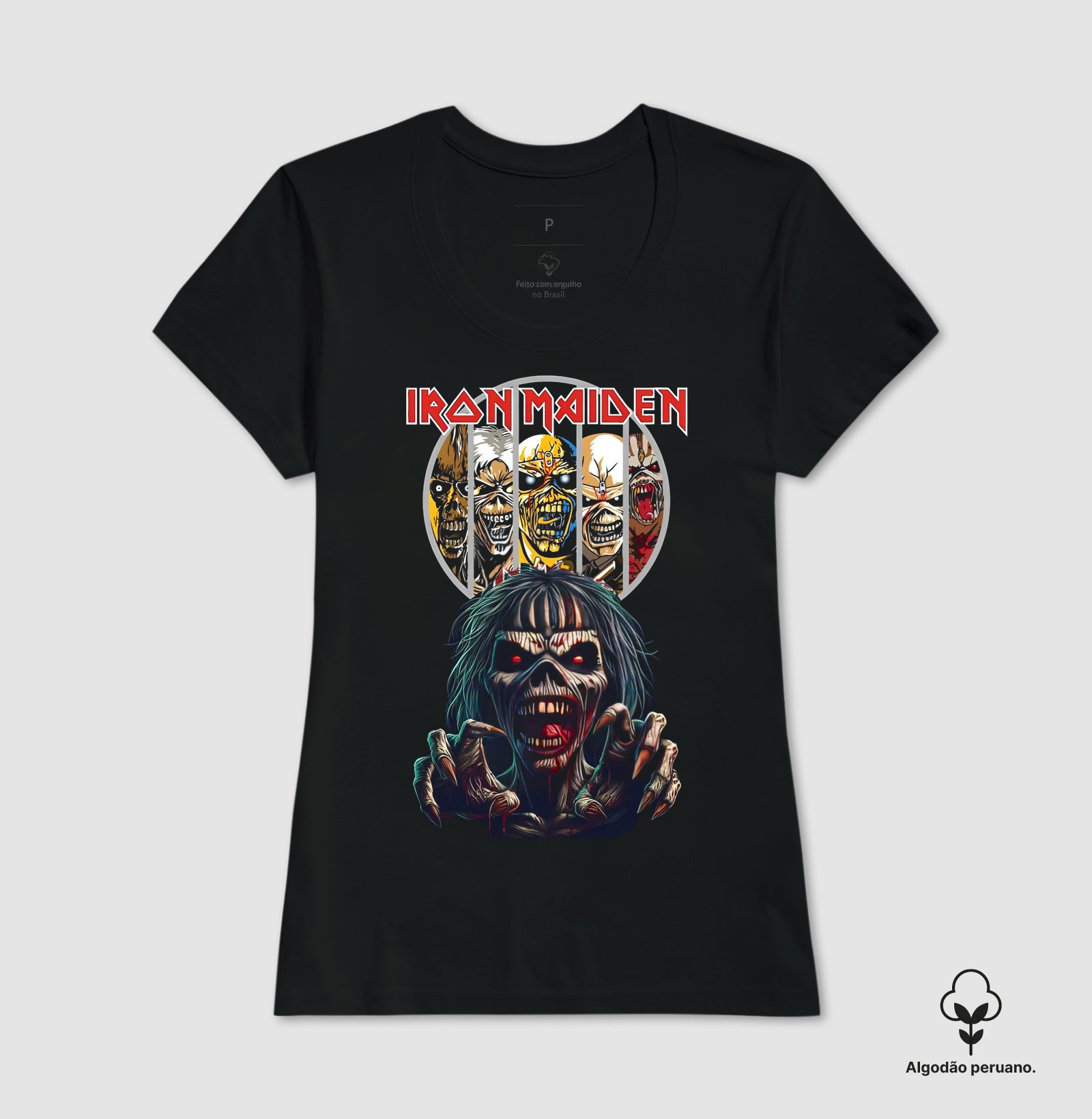 Camiseta Iron Maiden Algodão Peruano