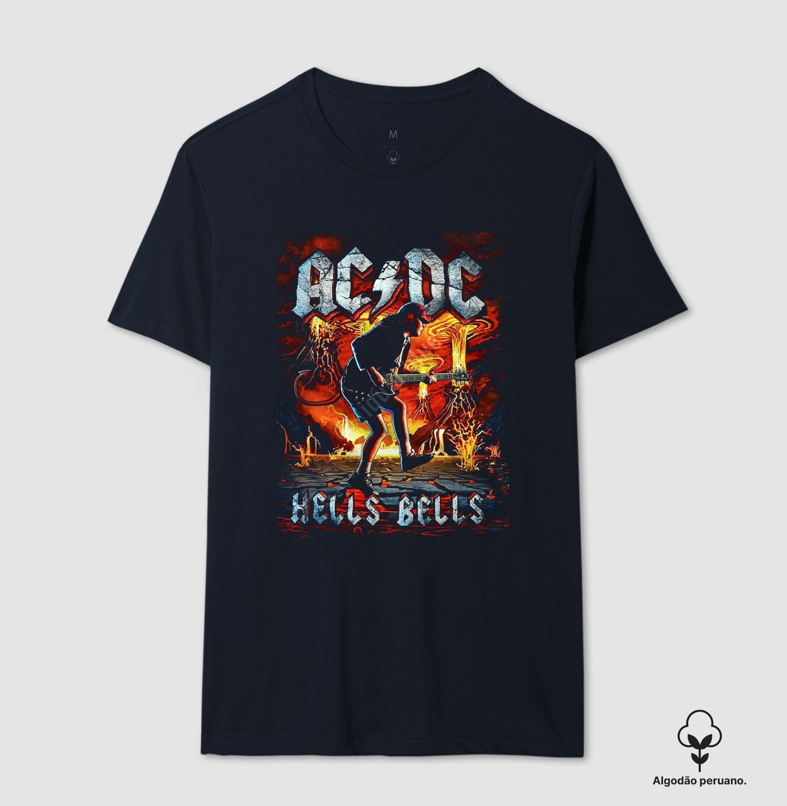 Camiseta AC/DC Hells Bells Algodão Peruano