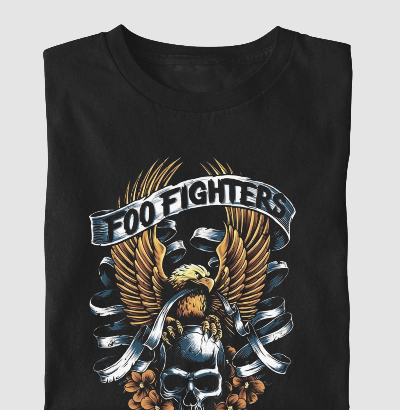 Camiseta Foo Fighters Águia e Caveira