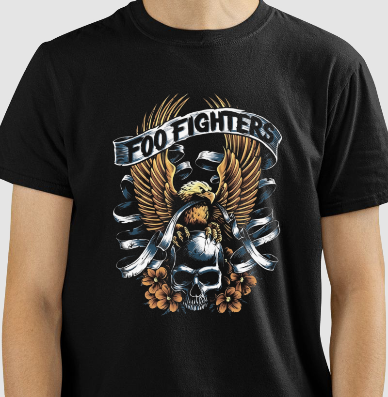 Camiseta Foo Fighters Águia e Caveira