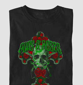 Camiseta Guns N’ Roses Rosas na Cruz