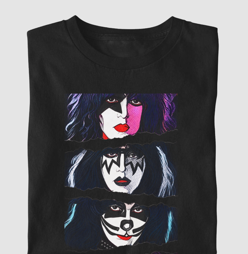 Camiseta Kiss Quatro Faces