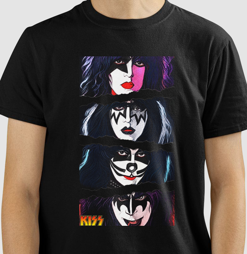 Camiseta Kiss Quatro Faces